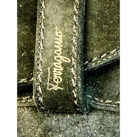 VTG 90s Salvatore Ferragamo Molly Black Suede Heeled Ankle Boots Womens 9.5 - Picture 3 of 6